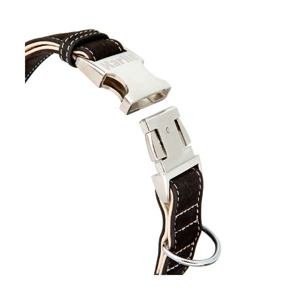 Karlie Buffalo Ultra Halsband – Innovatives Lederhalsband mit Alu-Steckschnalle