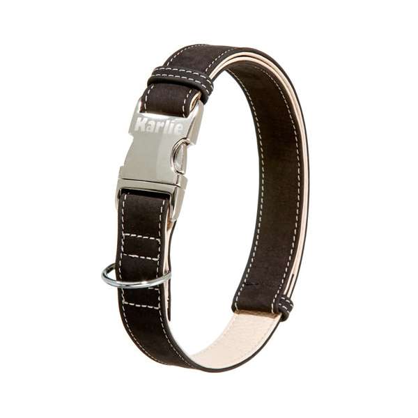 Karlie Buffalo Ultra Halsband – Innovatives Lederhalsband mit Alu-Steckschnalle