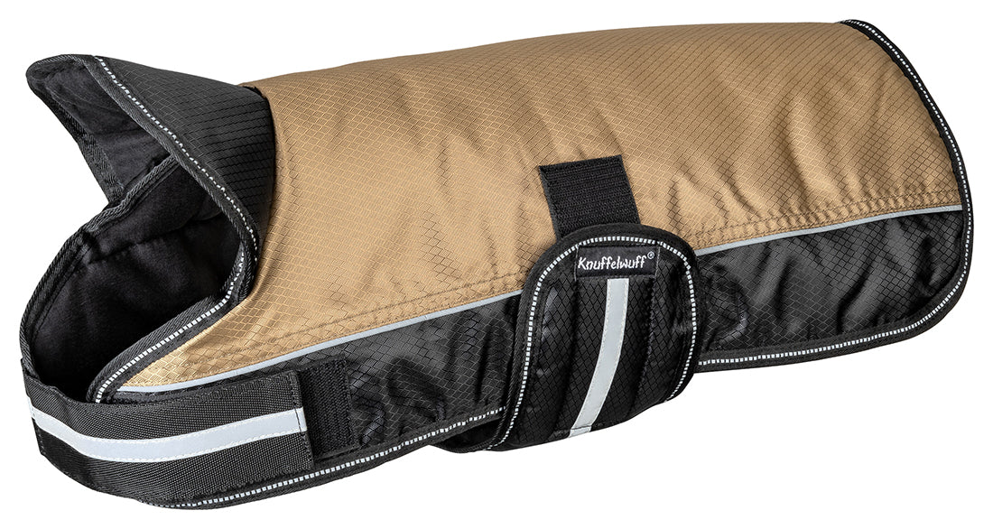 Knuffelwuff Hundemantel Funktionstextil reflektierend Braun/Schwarz