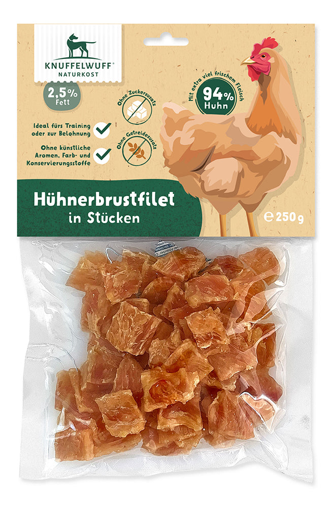 Knuffelwuff Hühnerbrustfilet Stücke – Gesunde Belohnung mit extra viel Fleisch