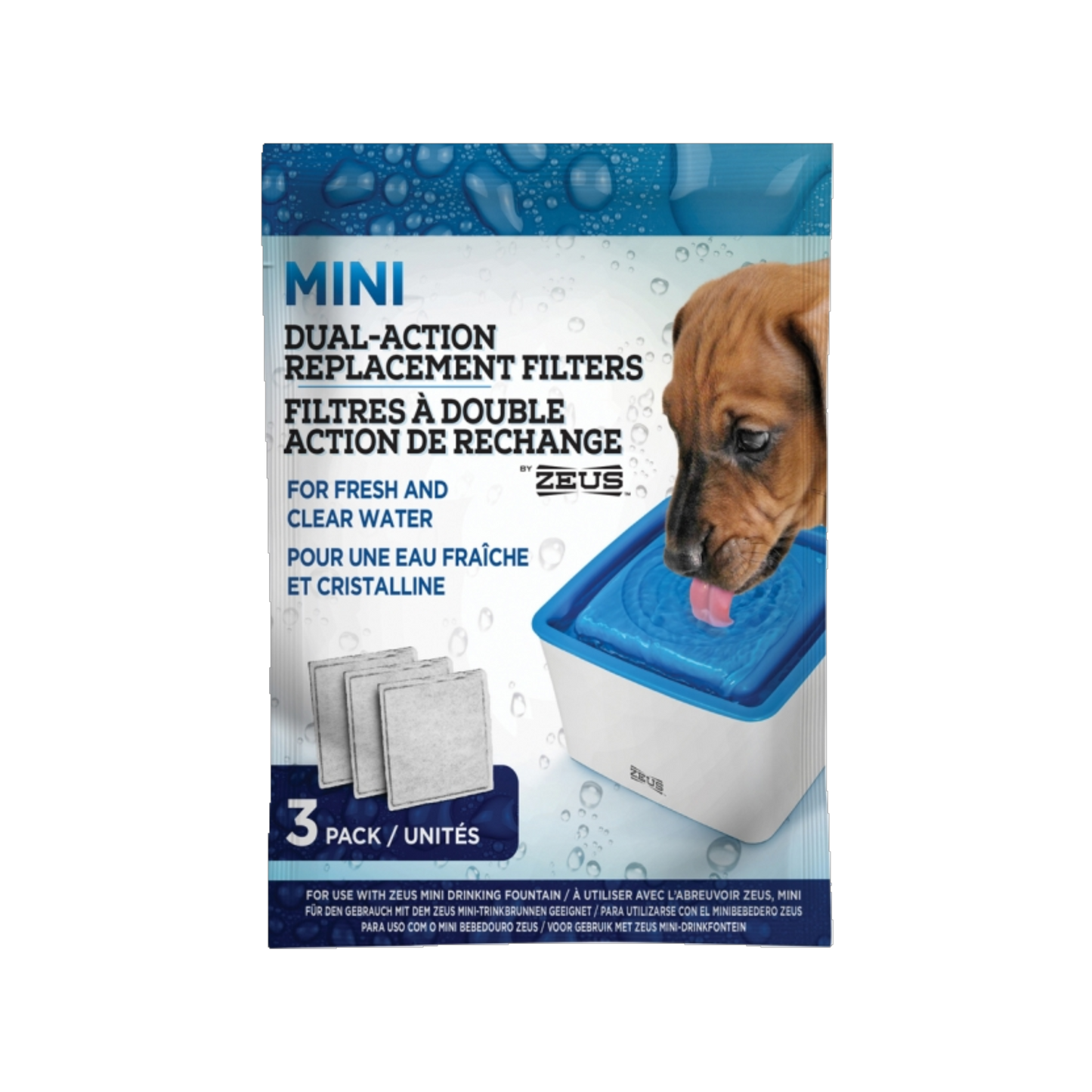 3er-Filterpack für ZEUS Mini-Trinkbrunnen – Frisches Wasser für kleine Hunde und Katzen