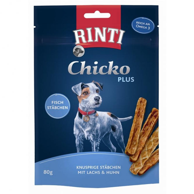 De Hun’nenhoff | Rinti Chicko Plus Fischstäbchen – Knuspriger Snack mit Lachs & Huhn