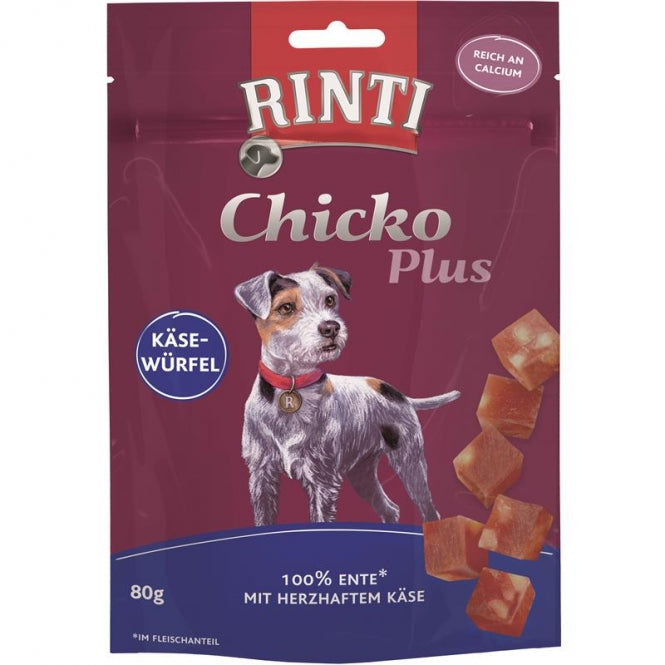 De Hun’nenhoff | Rinti Chicko Käsewürfel mit Ente – Knuspriger Snackgenuss für Hunde