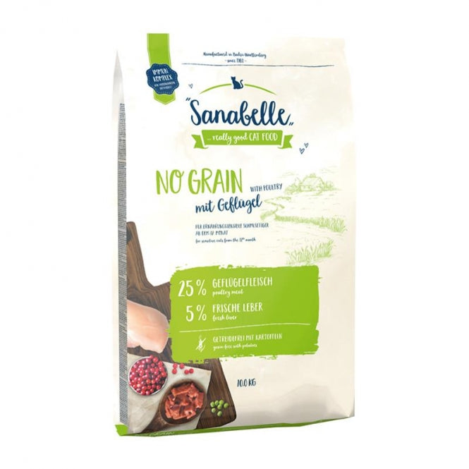 Sanabelle No Grain Geflügel – Getreidefreies Trockenfutter für empfindliche Katzen
