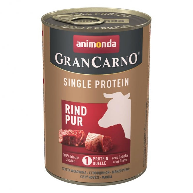 Animonda GranCarno Single Protein Rind – Reines Monoprotein-Nassfutter für ausgewachsene Hunde