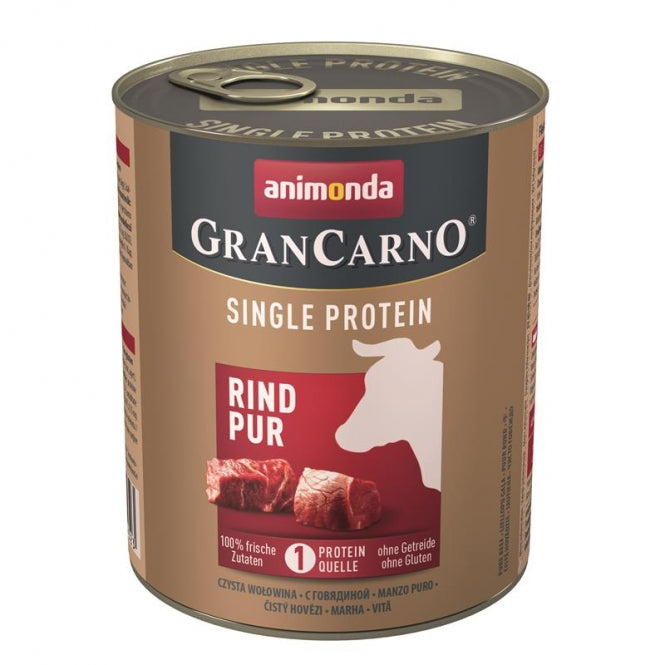 Animonda GranCarno Single Protein Rind – Reines Monoprotein-Nassfutter für ausgewachsene Hunde