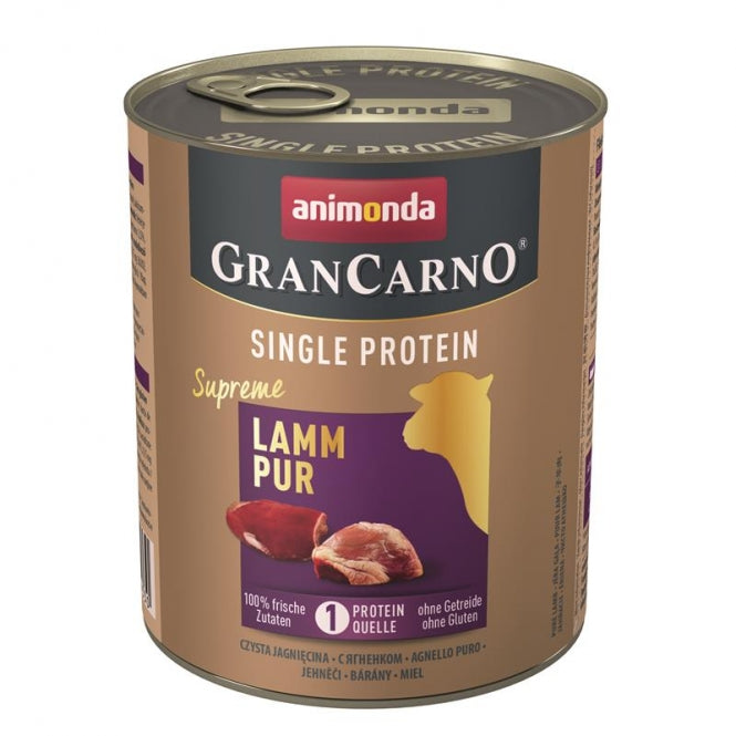 Animonda GranCarno Single Protein Lamm – Nassfutter mit Lamm für ausgewachsene Hunde