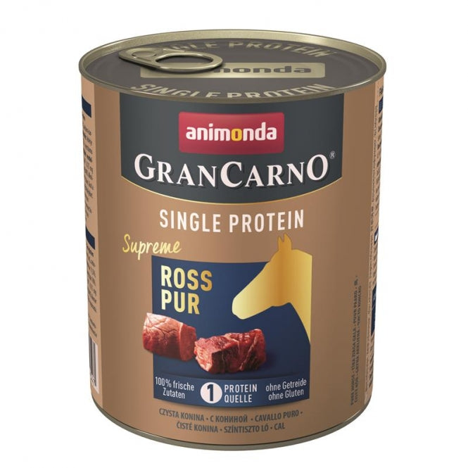 Animonda GranCarno Single Protein Pferd – Nassnahrung mit Pferdefleisch für ausgewachsene Hunde