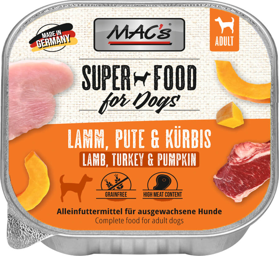 Mac’s Dog Pute & Lamm mit Kürbis – Natürliche Vollnahrung mit feiner Gemüse-Note