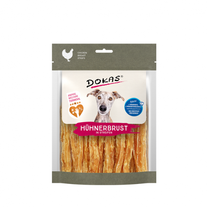 Dokas Hühnerfilet-Streifen – zarter Snackgenuss in feiner Streifenform