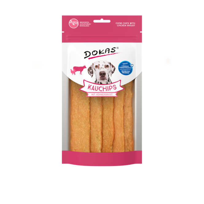 Dokas Kau-Chips mit Hühnerbrust und Kollagen – knackiger Snack für Gelenken & Kaumuskulatur