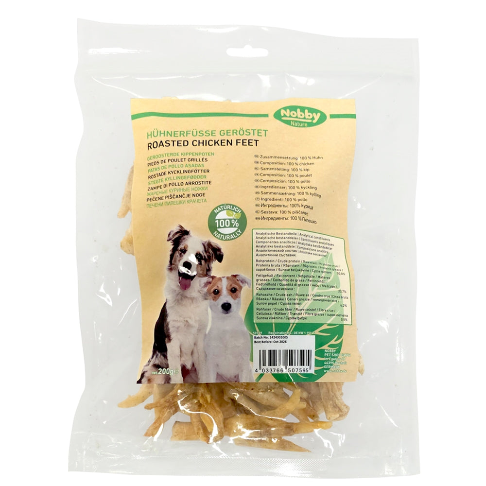 Nobby Nature Hühnerfüße – Gerösteter Natur-Kausnack für Hunde