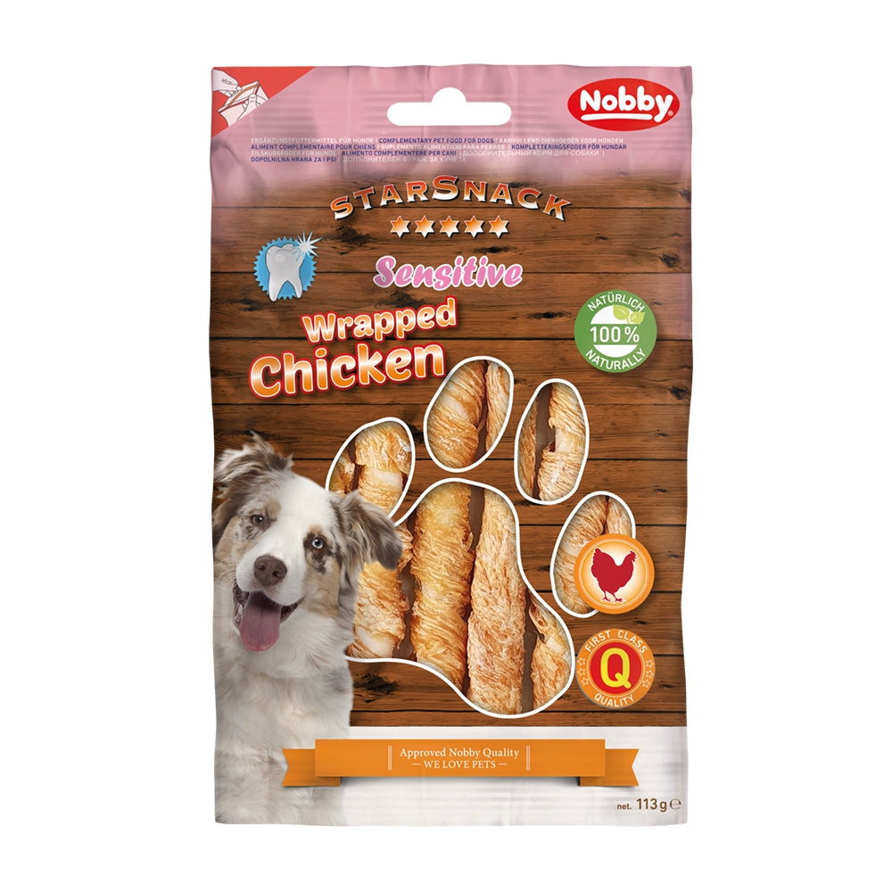 StarSnack Barbecue SENSITIVE Chicken – Kauspaß mit Hähnchen & Rinderhaut, natürlich & fettarm
