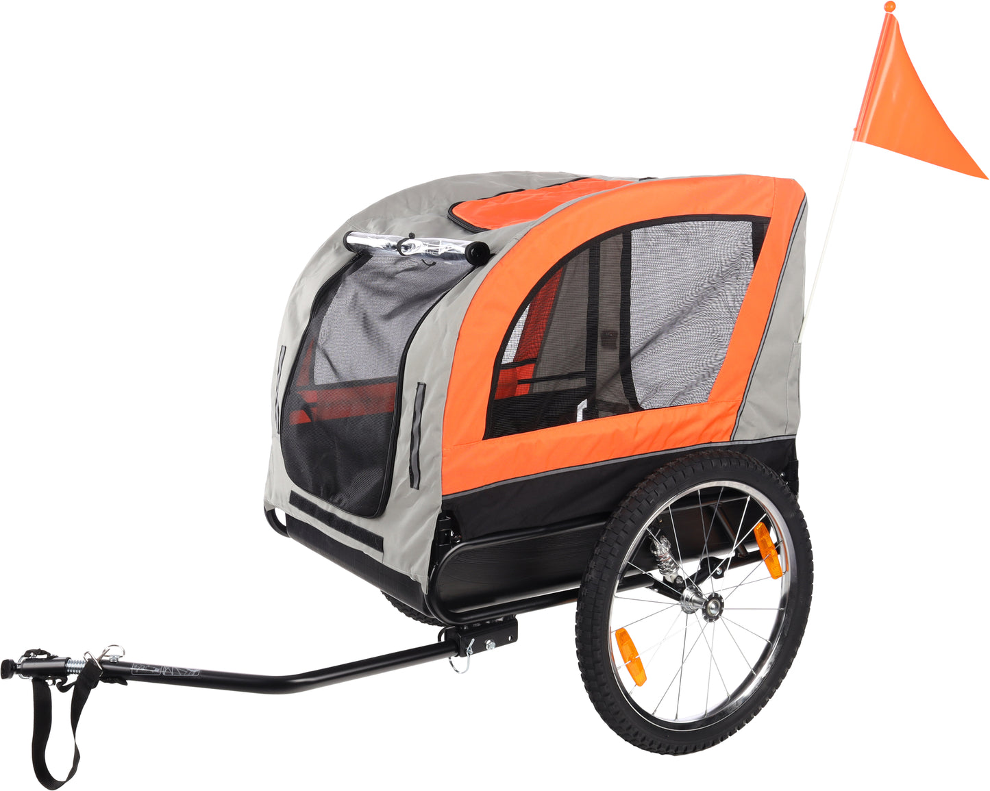 Fahrradanhänger Jolene Grau & Orange – Für Abenteuer mit Ihrem Hund