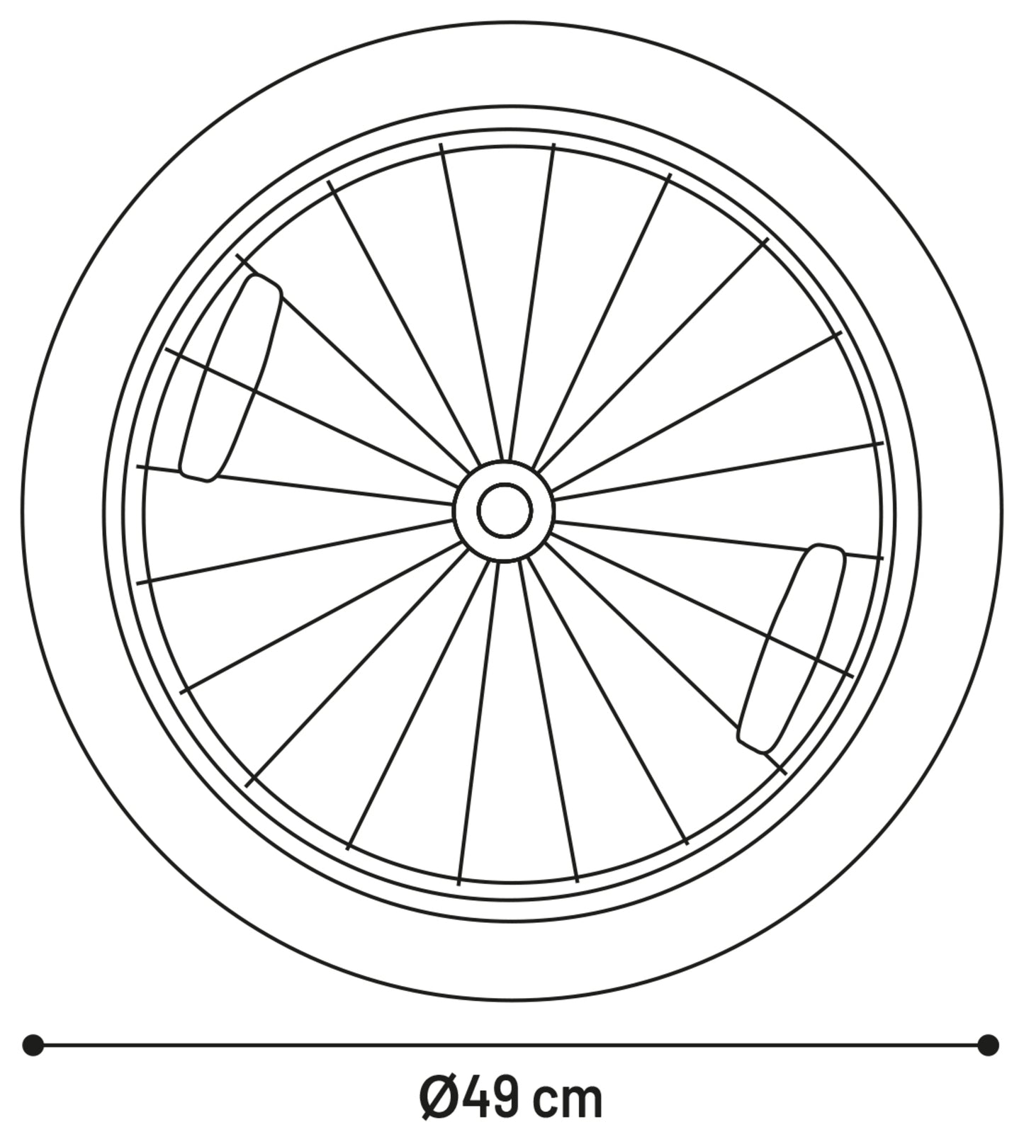 Ersatzrad für Fahrradanhänger Tybalt – 20-Zoll-Reifen für sicheren Transport
