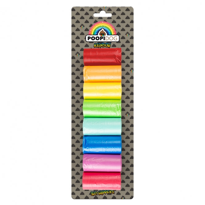 Poopidog - Stilvolle Hundekotbeutel Rainbow in verschiedenen Größe