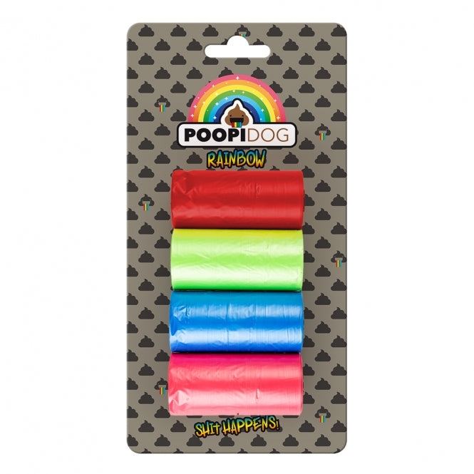 Poopidog - Stilvolle Hundekotbeutel Rainbow in verschiedenen Größe