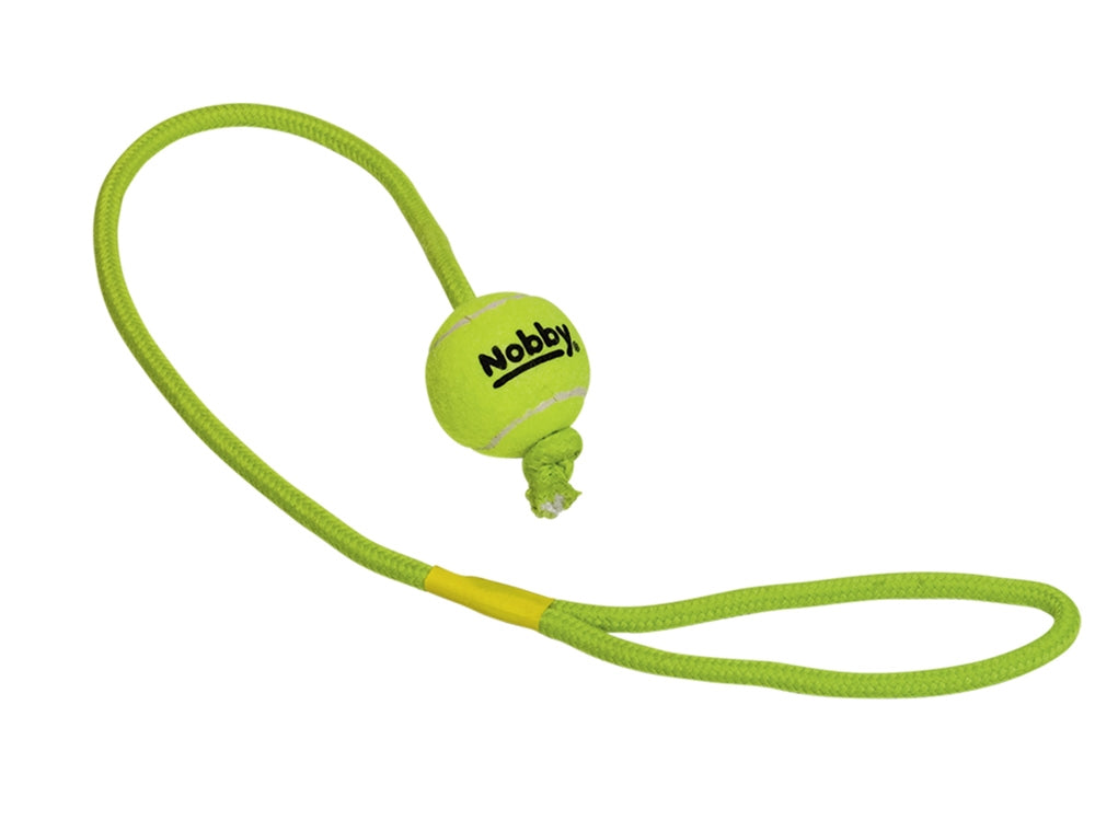 Tennisball mit Wurfschlaufe – Apportierspaß mit extra Reichweite