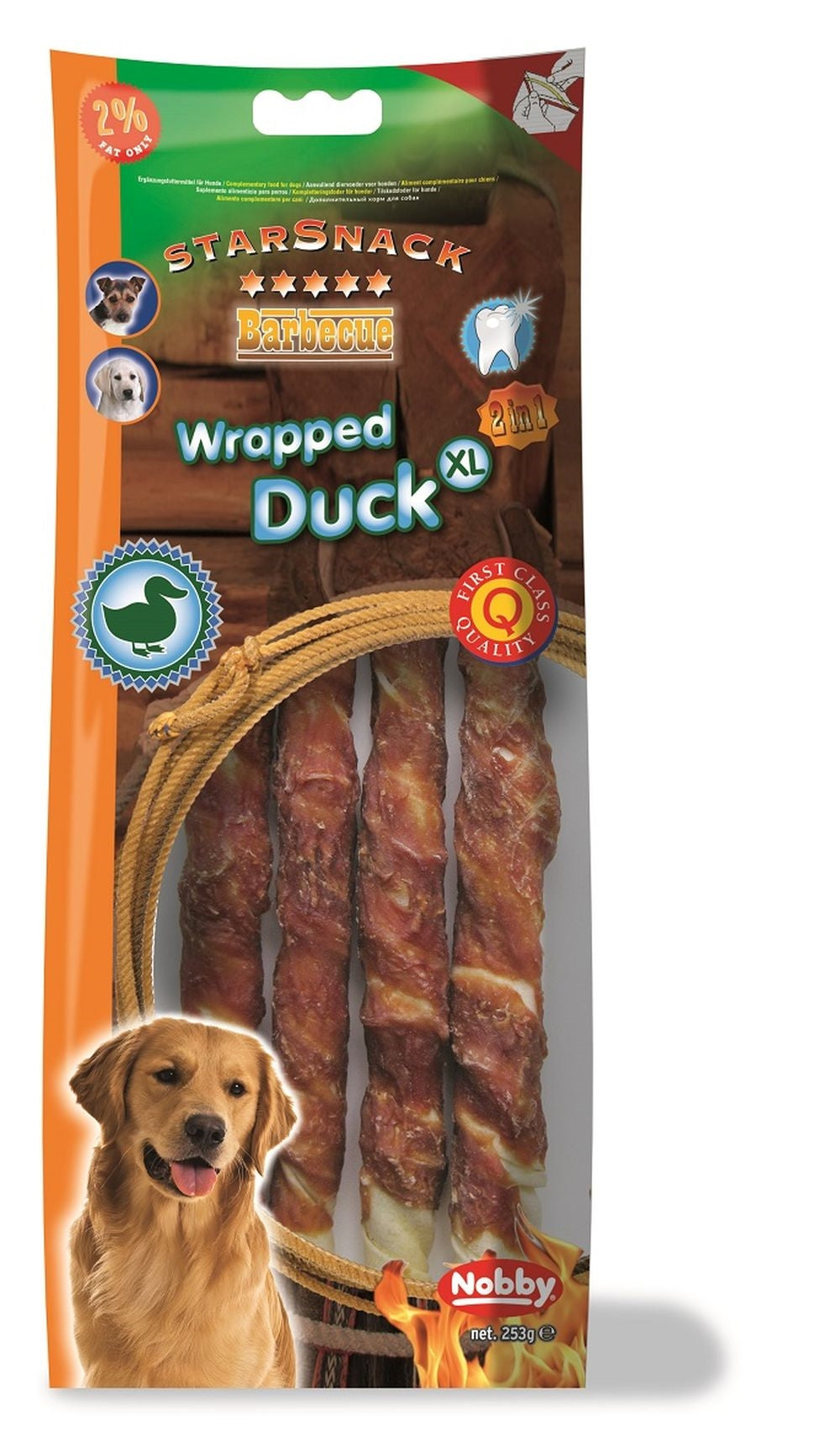 StarSnack BBQ Wrapped Duck XL – Kauspaß mit zarter Ente & starker Rinderhaut