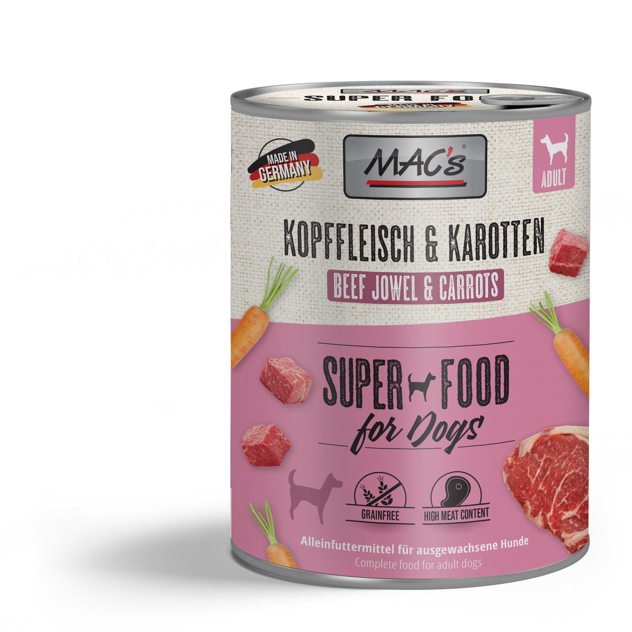 Mac’s Dog Kopffleisch & Karotten – Getreidefreie Feinkost mit Rind und Gemüse