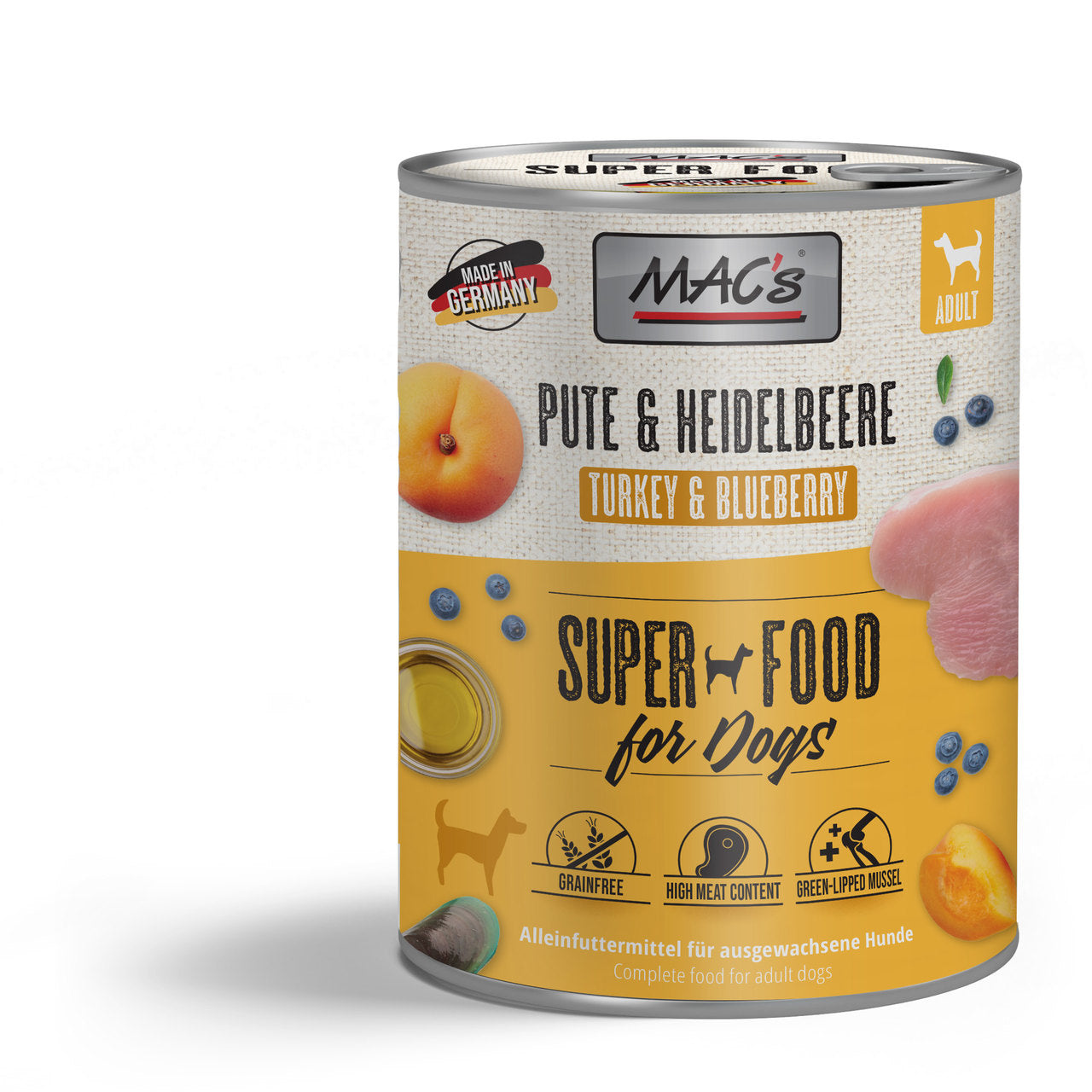 Mac’s Dog Pute & Heidelbeere – Fruchtige Vollnahrung mit Grünlippmuschel