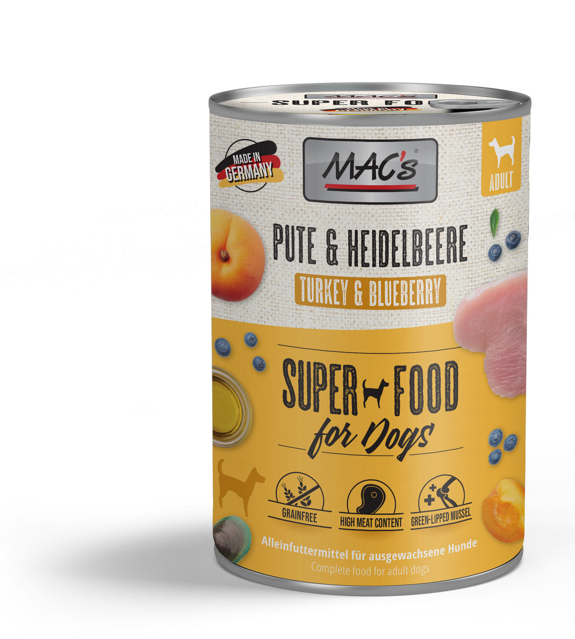 Mac’s Dog Pute & Heidelbeere – Fruchtige Vollnahrung mit Grünlippmuschel