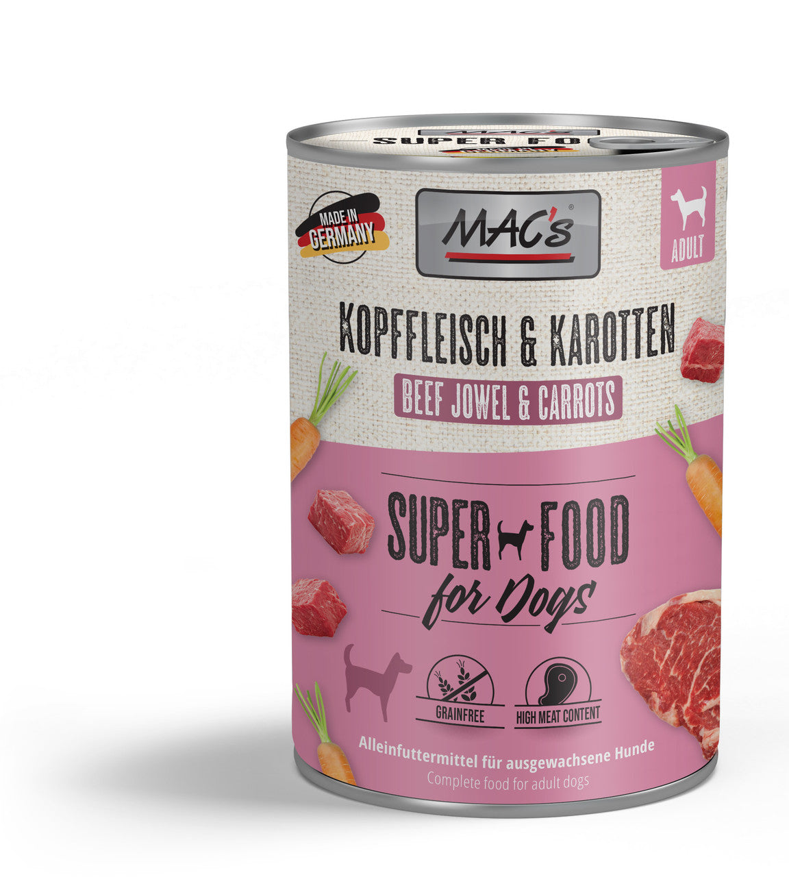 Mac’s Dog Kopffleisch & Karotten – Getreidefreie Feinkost mit Rind und Gemüse