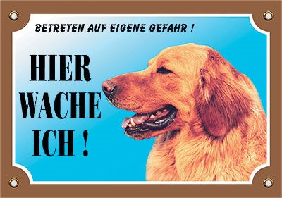 Warntafel V1 Golden Retriever