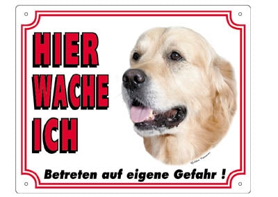 Warntafel V2 Golden Retriever