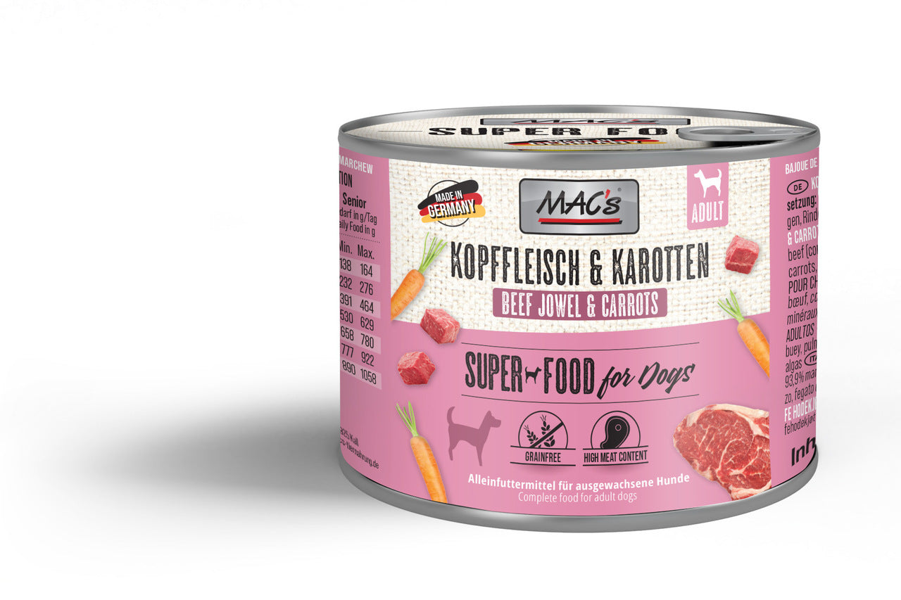 Mac’s Dog Kopffleisch & Karotten – Getreidefreie Feinkost mit Rind und Gemüse