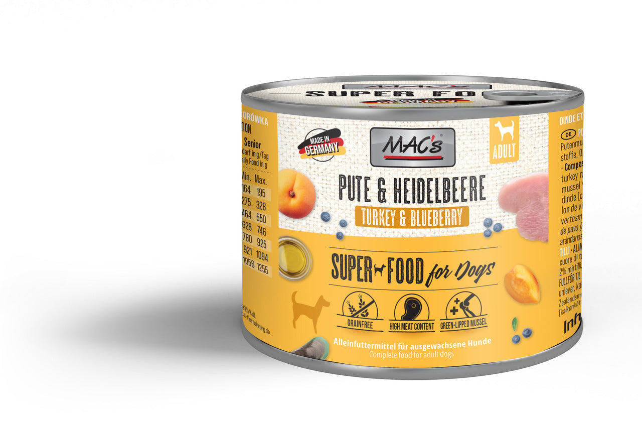 Mac’s Dog Pute & Heidelbeere – Fruchtige Vollnahrung mit Grünlippmuschel
