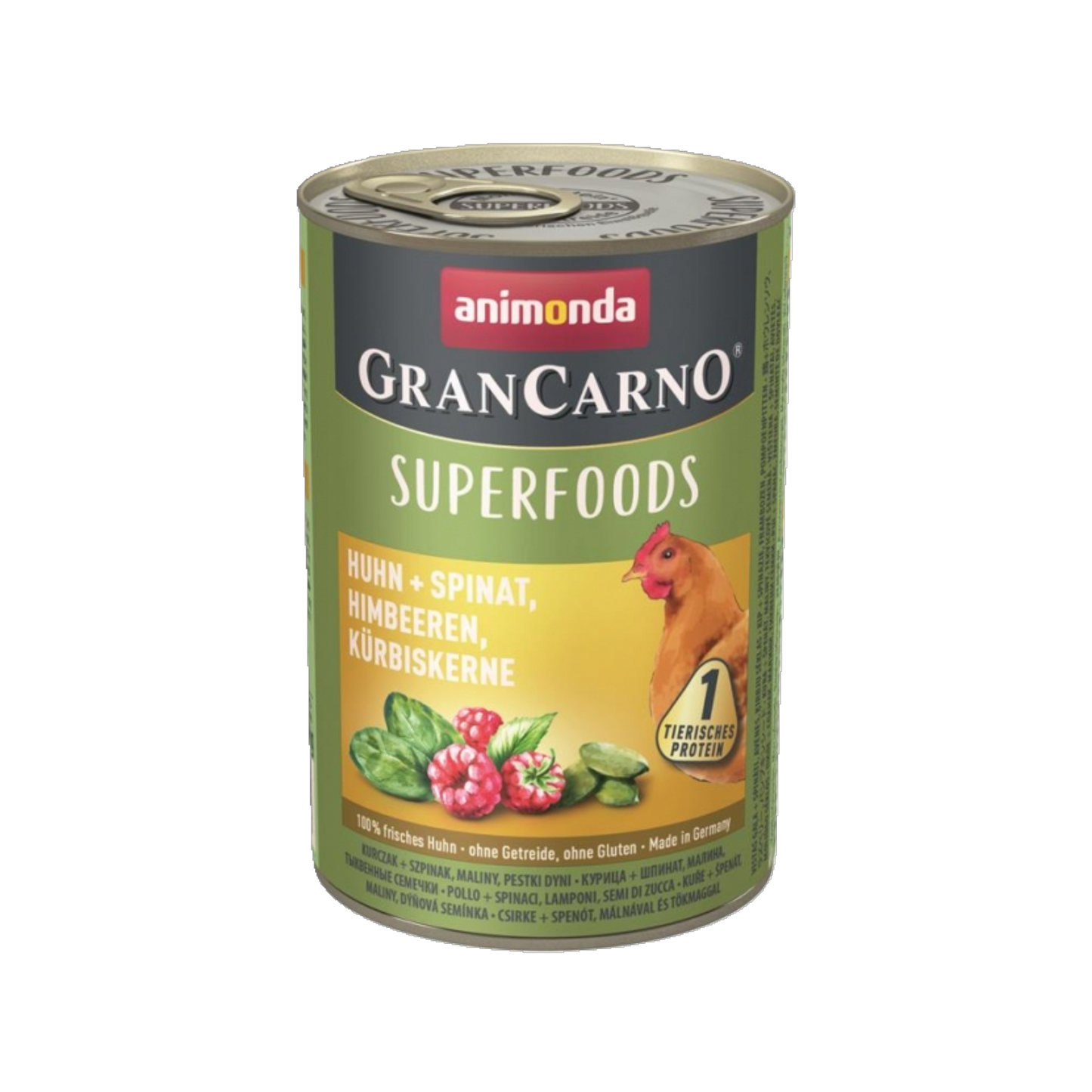 Animonda GranCarno Superfoods Huhn – Nassnahrung mit Superfoods für ausgewachsene Hunde