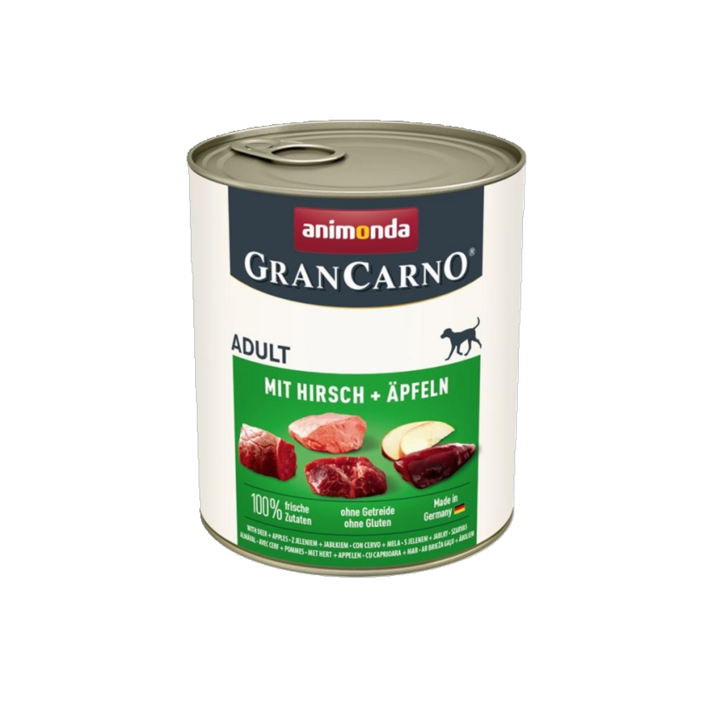 De Hun’nenhoff | Animonda GranCarno® Adult mit Hirsch & Äpfeln – Nassnahrung mit Wildbrühe, Apfel und Distelöl