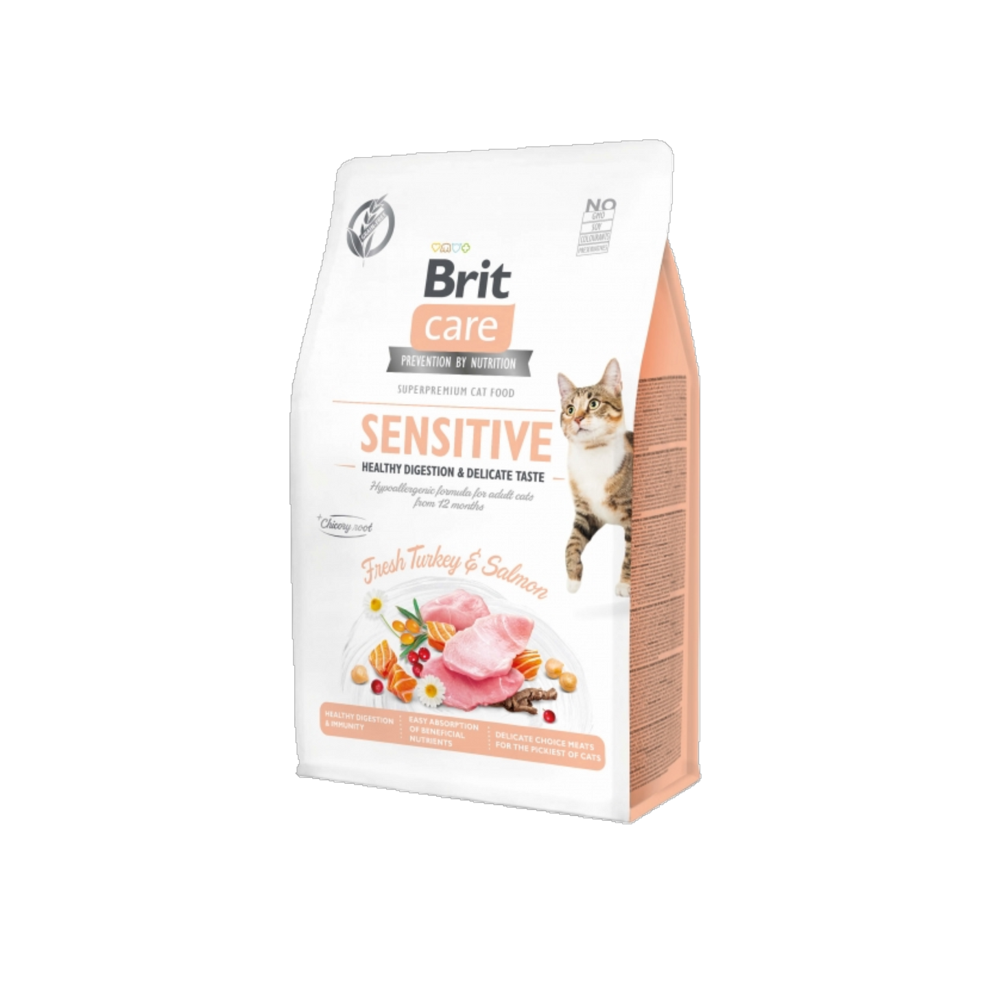 Brit Care Cat - Für nahrungssensible Katzen - mit frischem Truthahn & Lachs