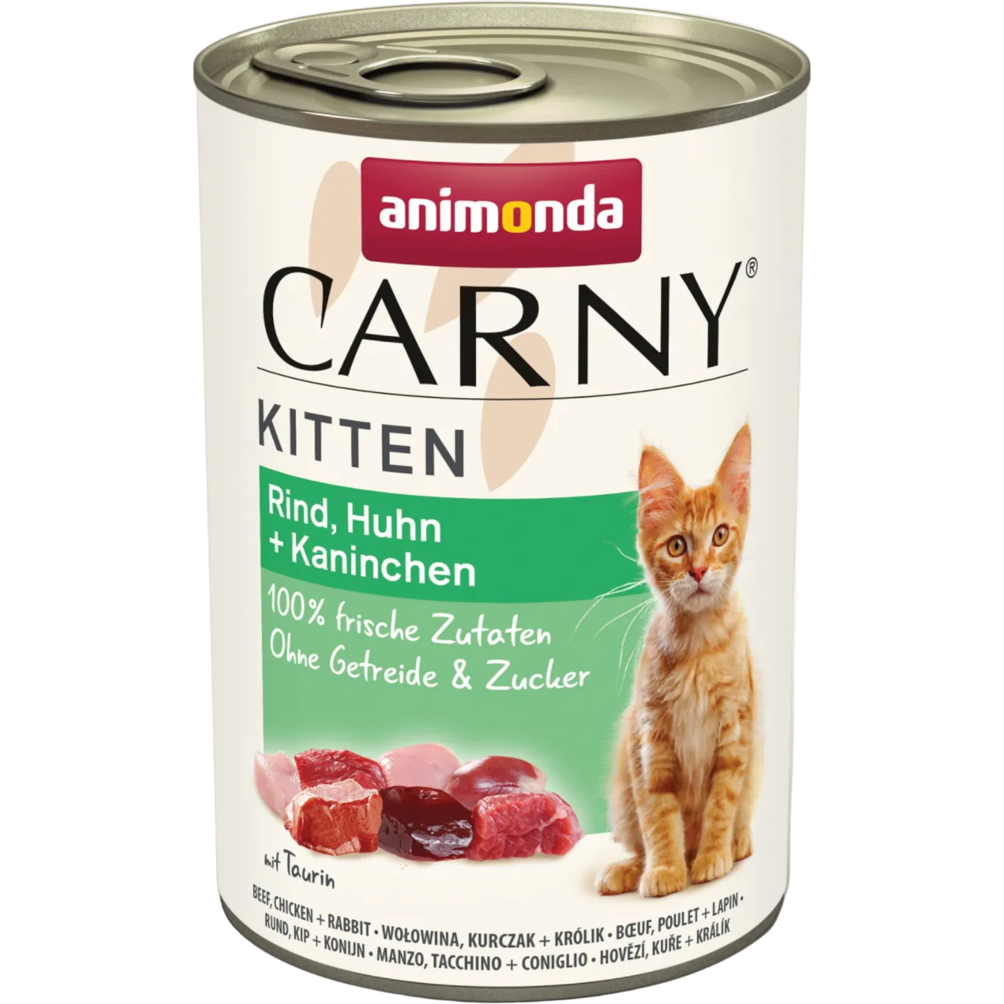 Carny Kitten Rind, Huhn + Kaninchen – ausgewogener Fleischgenuss für wachsende Kätzchen