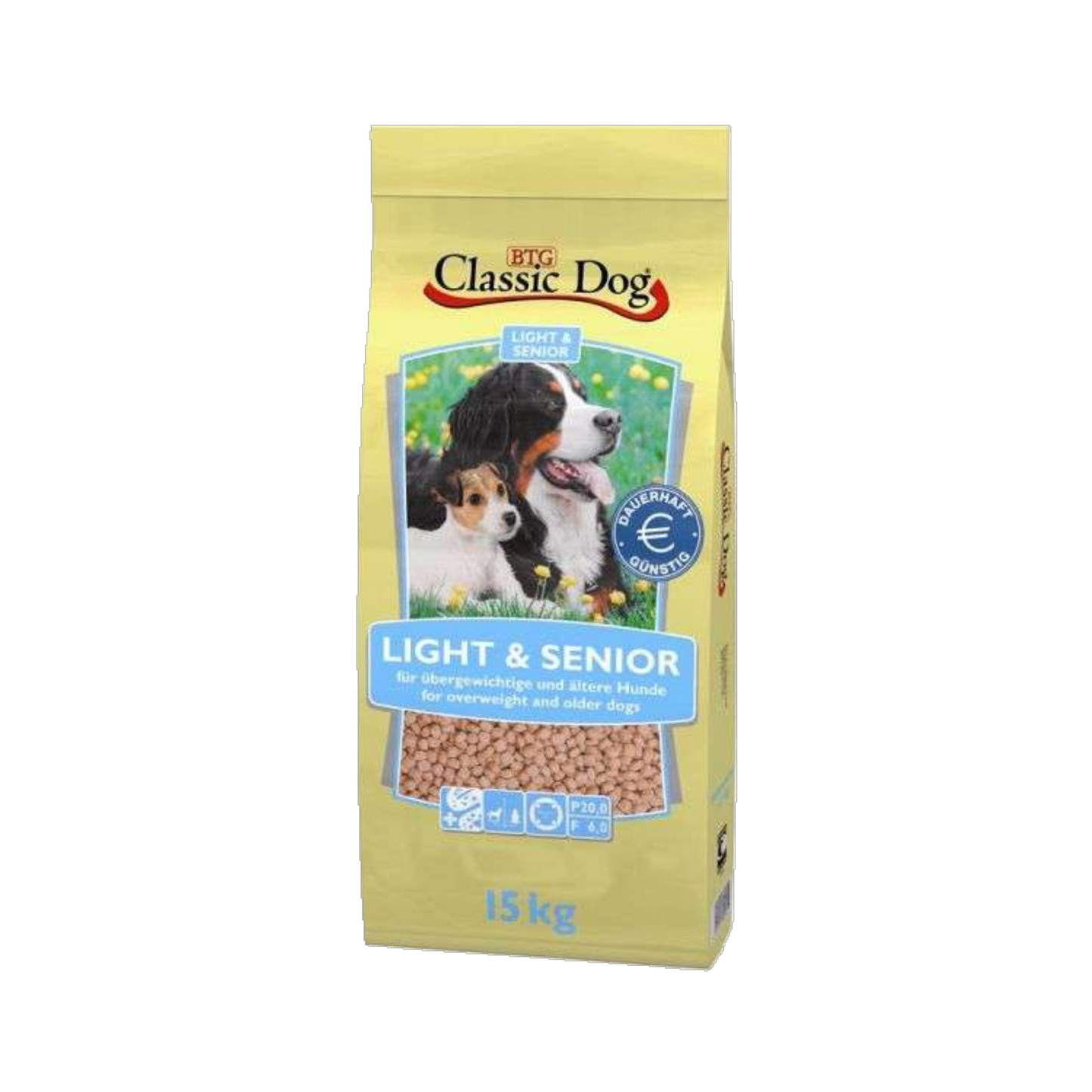 Classic Dog Light & Senior – Trockennahrung für ältere und ausgewachsene Hunde