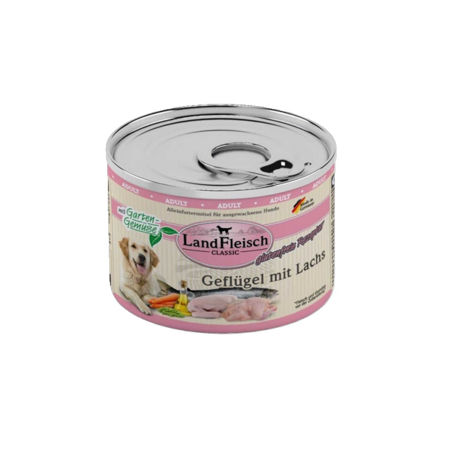 LandFleisch Dog Classic – Geflügel mit Lachs & Gartengemüse