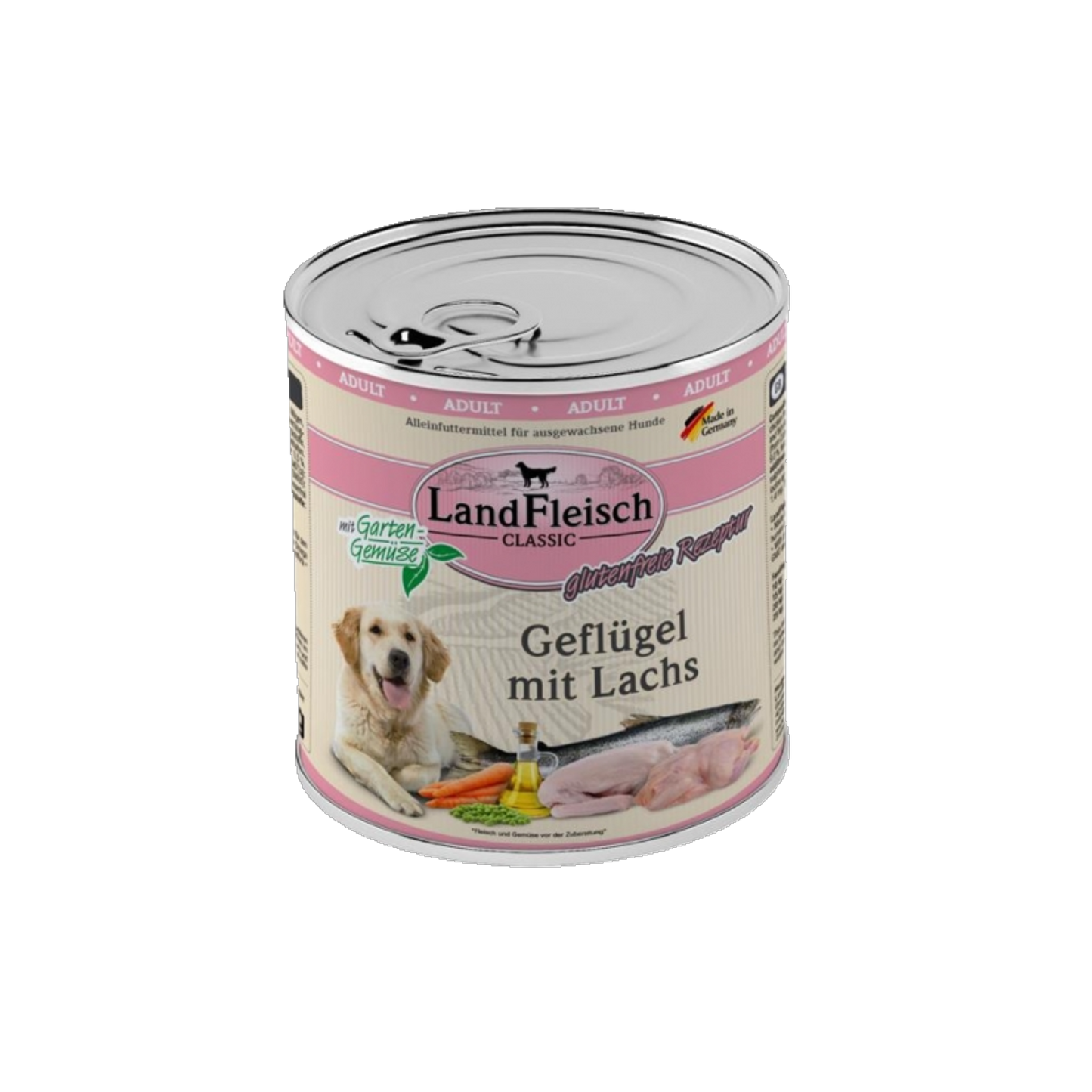 LandFleisch Dog Classic – Geflügel mit Lachs & Gartengemüse