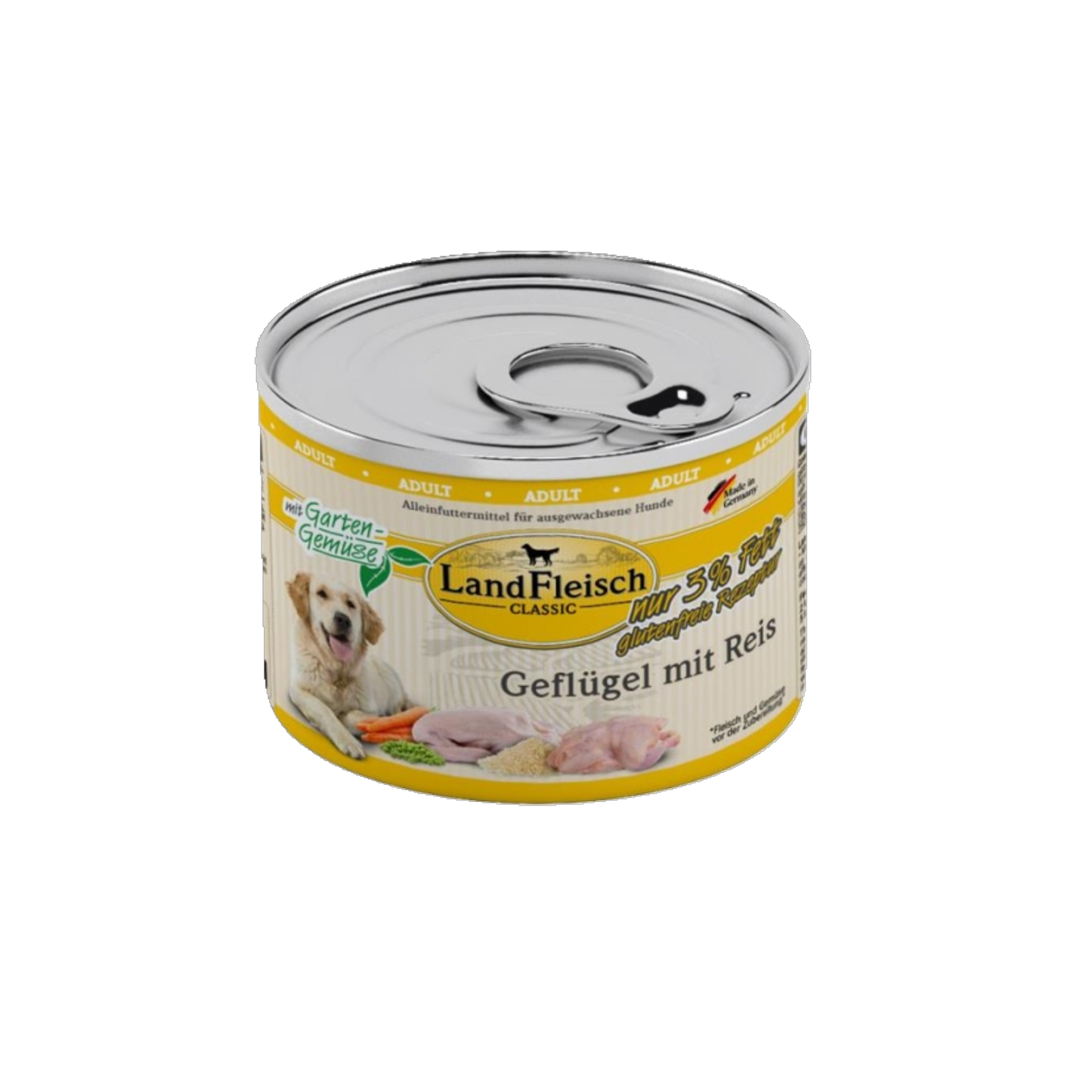 LandFleisch Dog Classic – Geflügel mit Reis & Gartengemüse extra mager