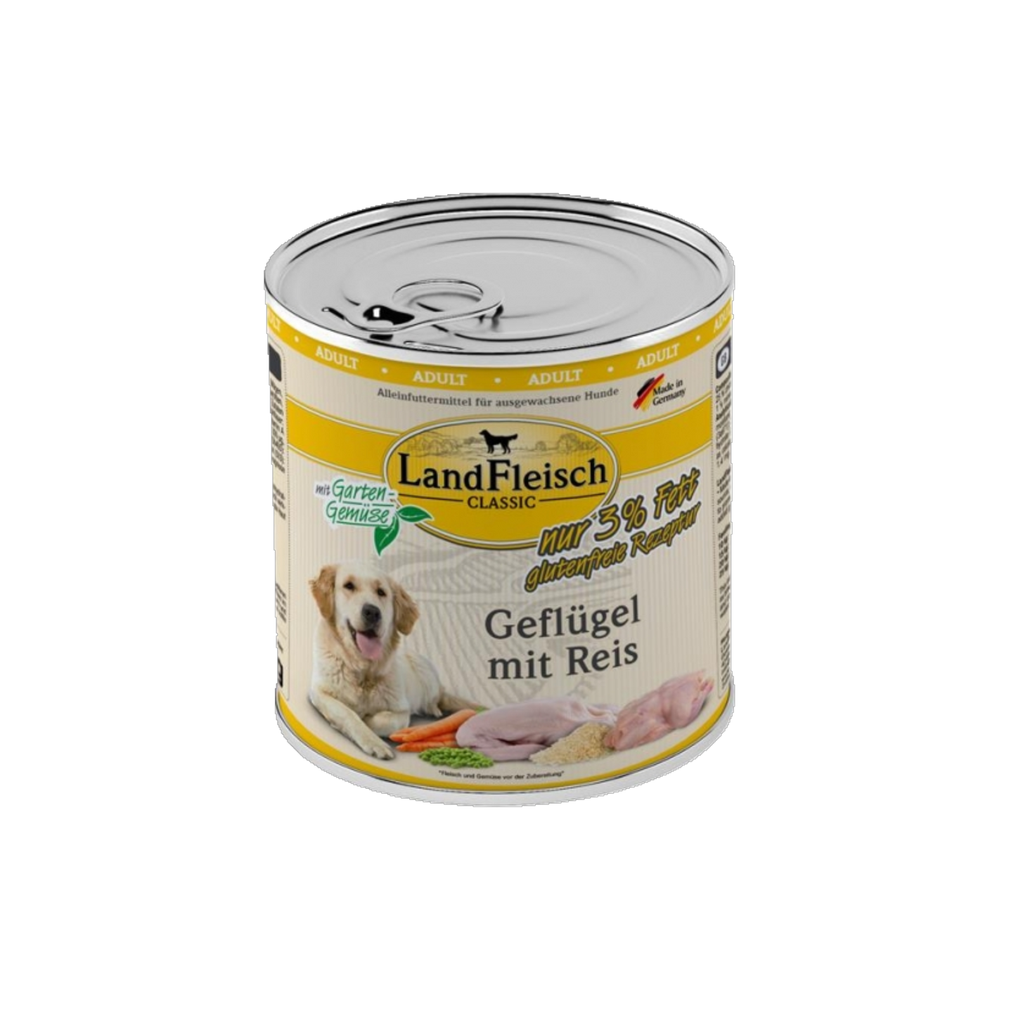 LandFleisch Dog Classic – Geflügel mit Reis & Gartengemüse extra mager