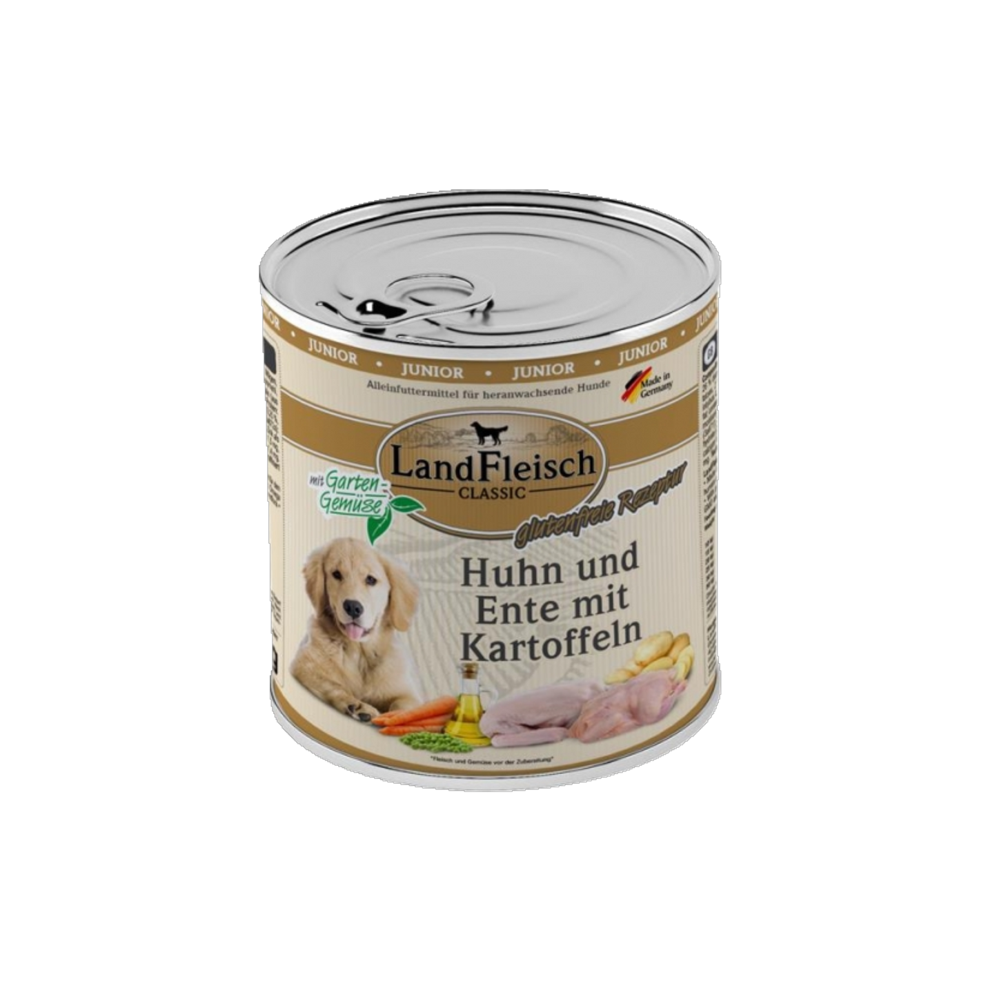 Landfleisch Dog Classic Junior – Huhn, Ente & Kartoffeln mit Gartengemüse