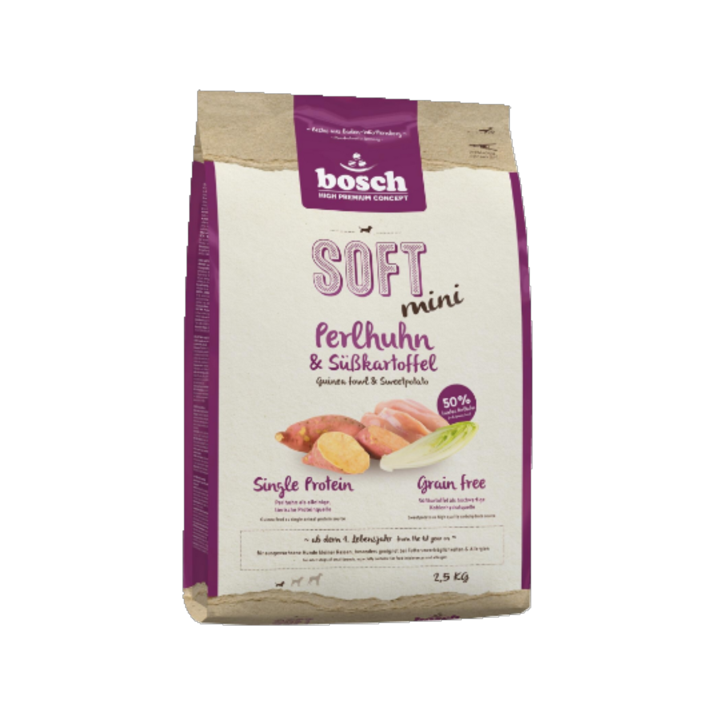 bosch SOFT Mini - Perlhuhn & Süßkartoffel – Natürlich gut für kleine Feinschmecker