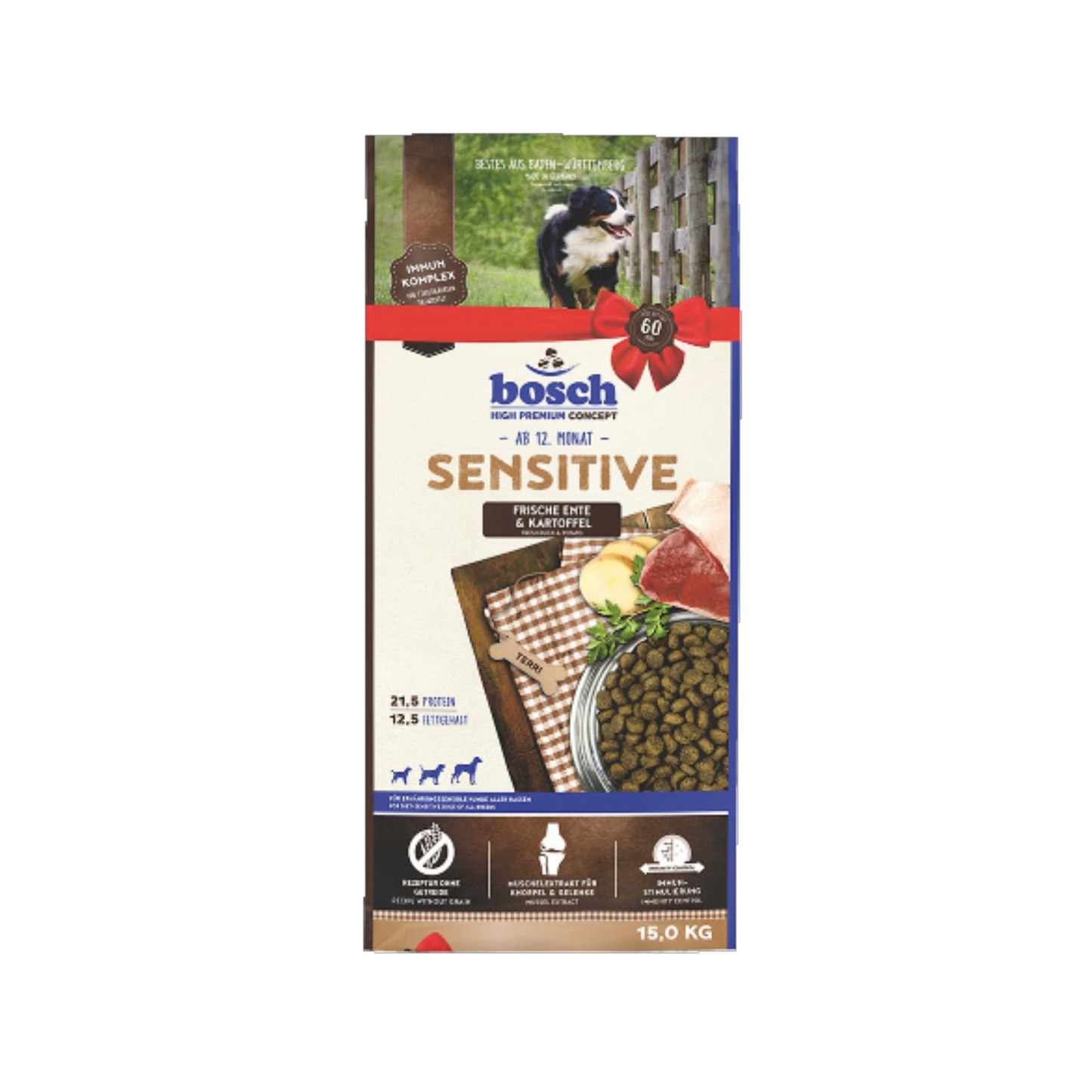 bosch Sensitive Ente & Kartoffel – Trockennahrung für ausgewachsene, ernährungssensible Hunde