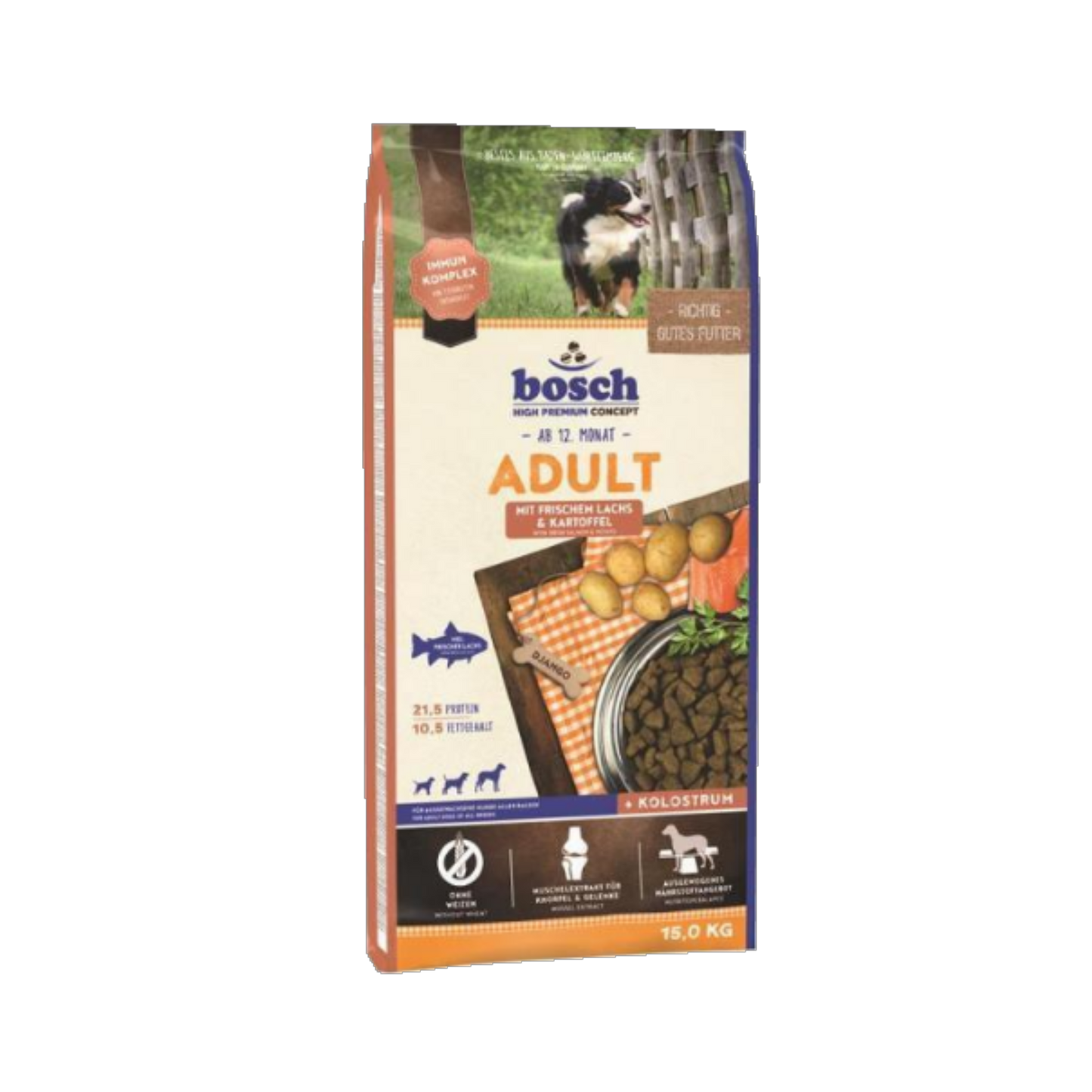 bosch ADULT - Lachs & Kartoffel – Für ein aktives Leben mit glänzendem Fell