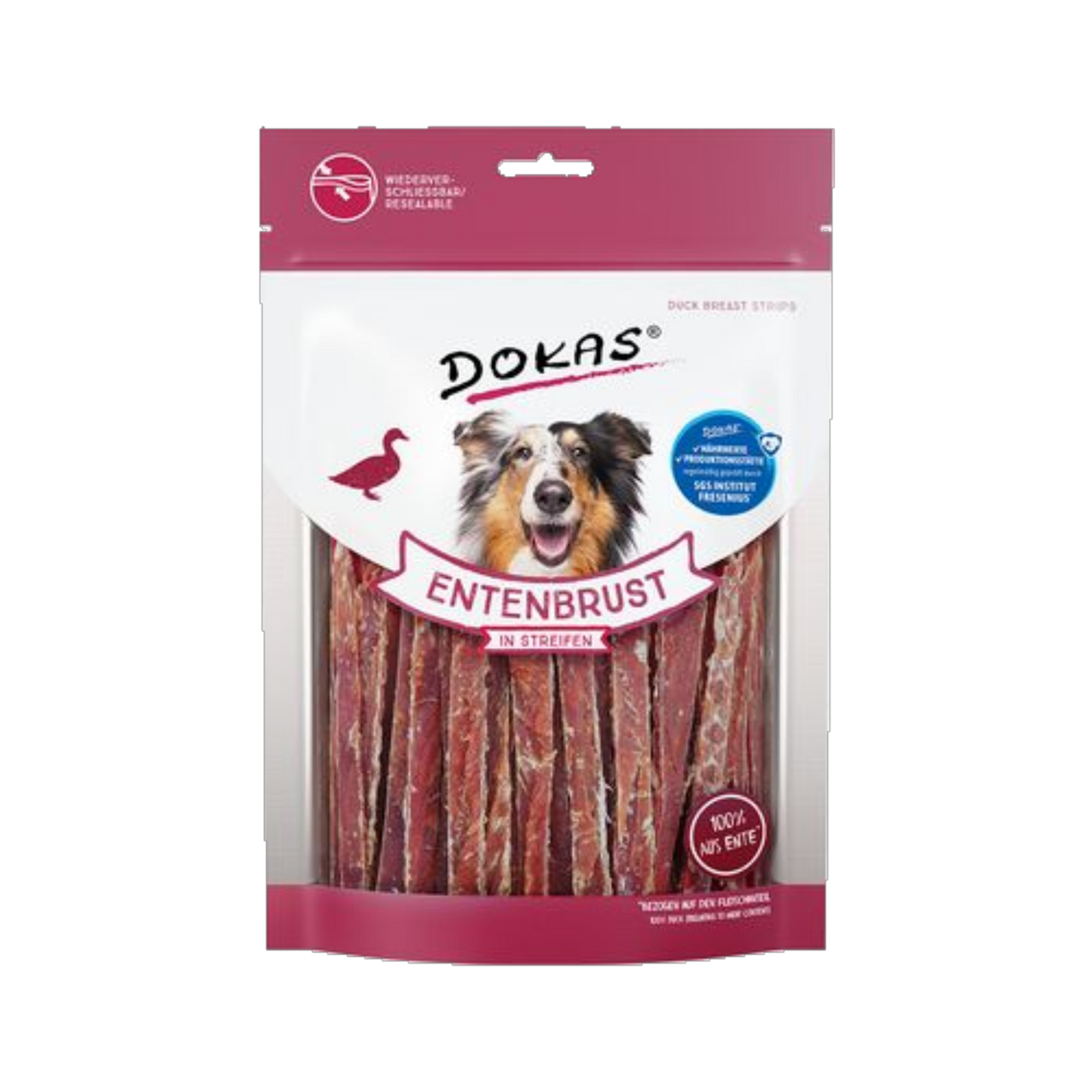 Dokas Entebrust in Streifen – natürlicher Kausnack mit viel Entenbrustfilet