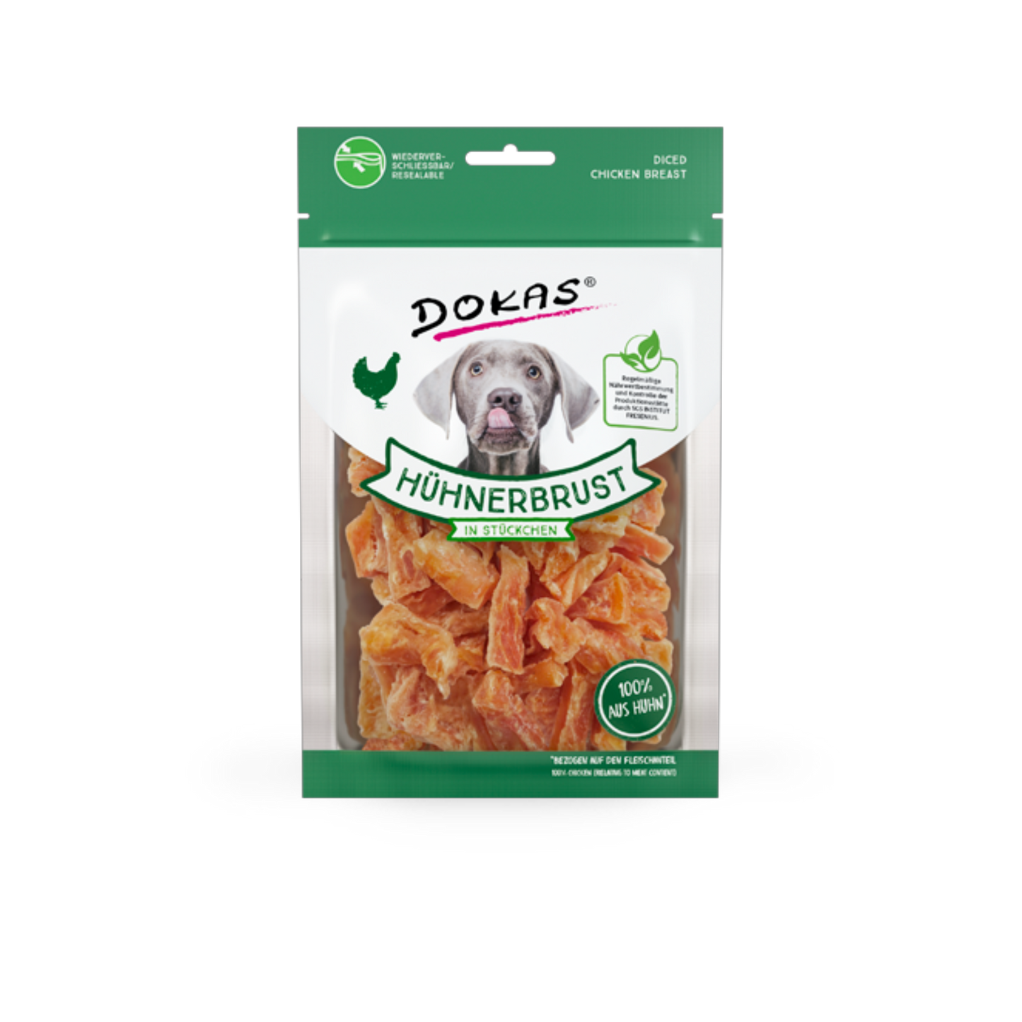 Dokas Hühnerbrust-Stückchen – Natürlicher Snack aus feinem Hühnerfilet