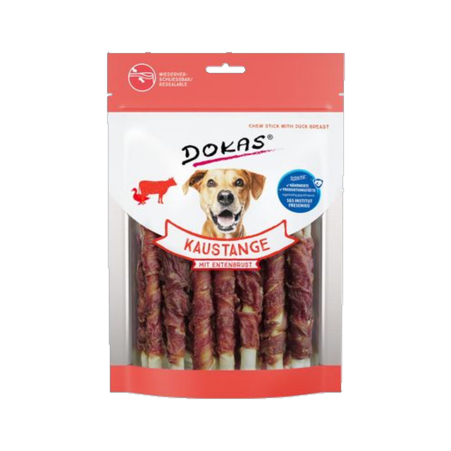 Dokas Kausnack-Stange mit Ente – Rinderhaut umhüllt mit zartem Entenbrustfilet