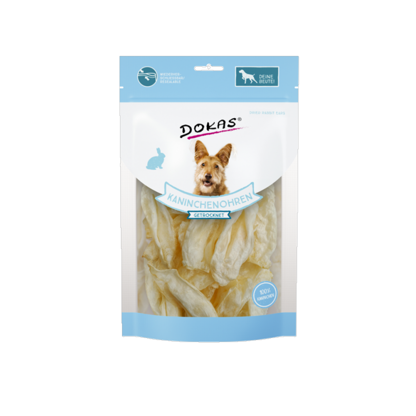 Dokas getrocknete Kaninchenohren – natürlicher Kauspaß für echte Beutejäger