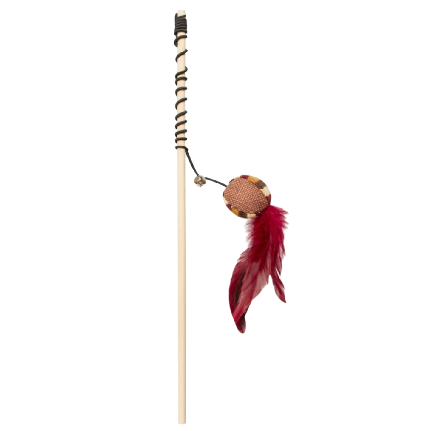 Duvoplus Cat Toy Spielangel knitternder Ball mit Federn