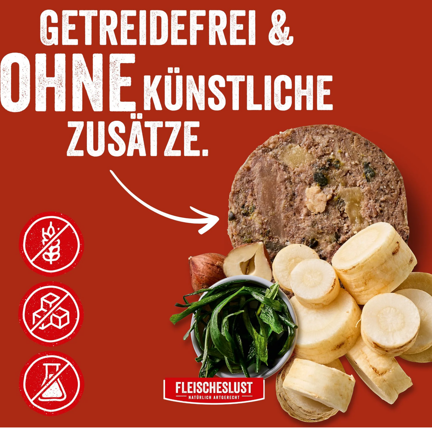 Fleischeslust Dog - Rindermenü mit Pastinake, Haselnuss & Seealge